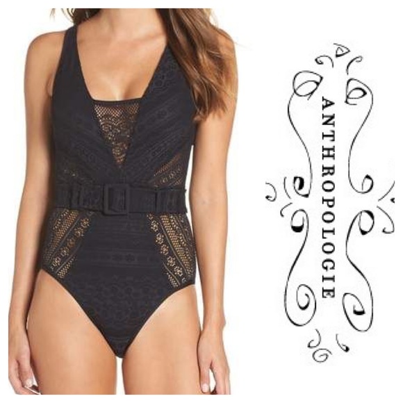HP 🎉 Anthropologie Becca Belted 1-Piece Swimsuit - Picture 2 of 9
